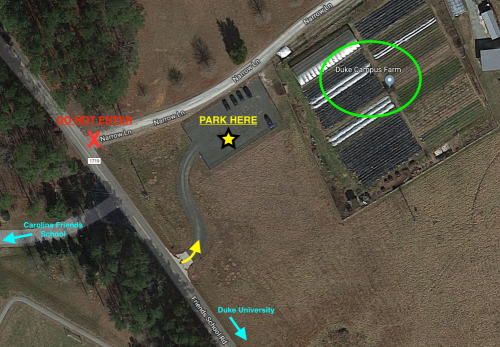 Duke Campus Farm Parking Map
